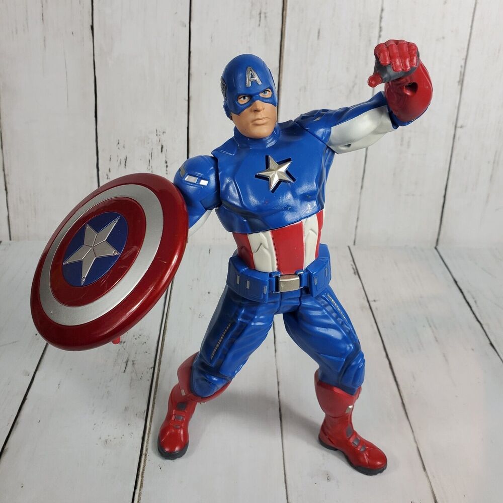 2012 Marvel Comic Toy Lot Captain America 9.5" Talking Action Figure C023E 37495